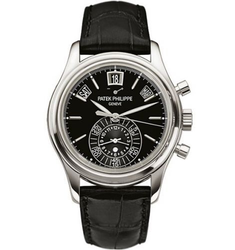 AAA Replica Patek Philippe Annual Calendar Chronograph Platinum Black Watch 5960P-016